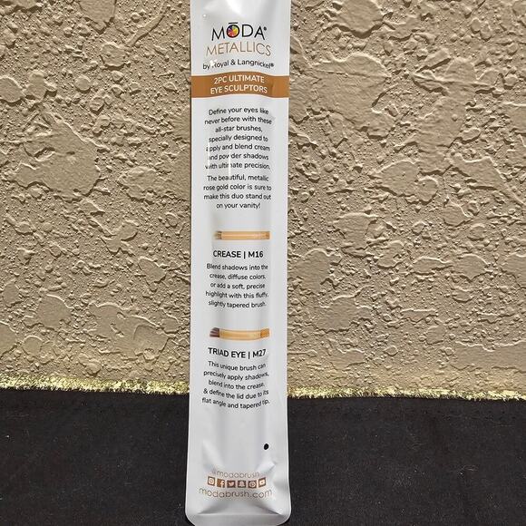 MODA Metallics Eye Sculptor Brushes Set Royal Langnickel Vegan Makeup Brushes - Picture 6 of 7